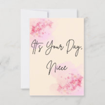 Det är din dag, Niece Minimal Birthday Card