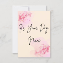 Det är din dag, Niece Minimal Birthday Card Inbjudningar