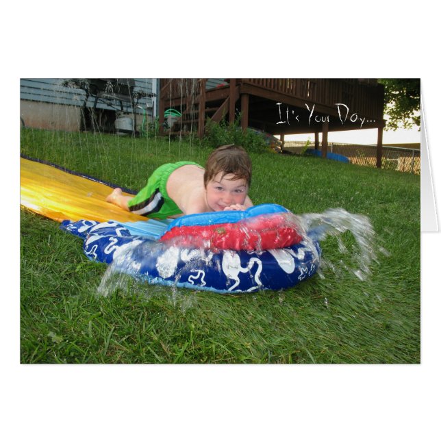 Det är din dag, njut av dig själv! hälsningskort (Framsidan Horizontal)