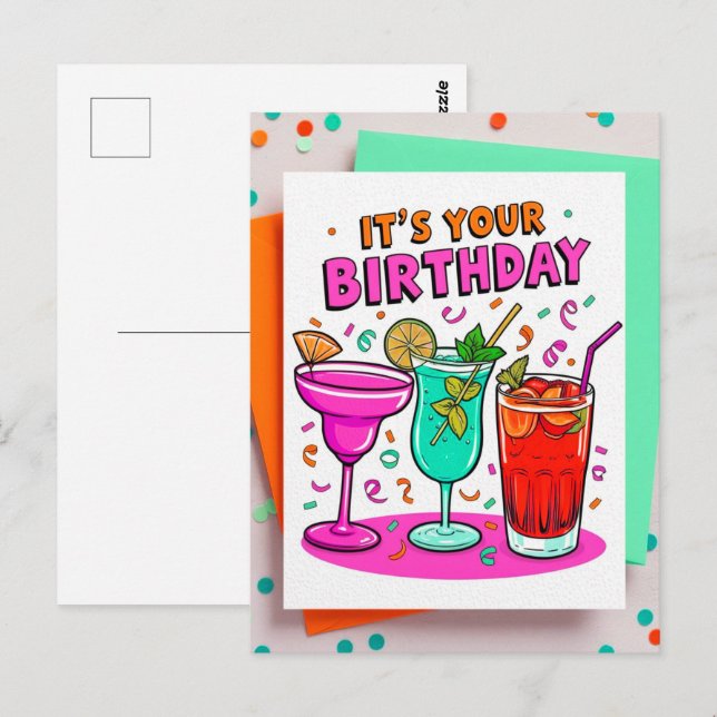 Det är din födelsdagskort vykort (Fram/baksida)