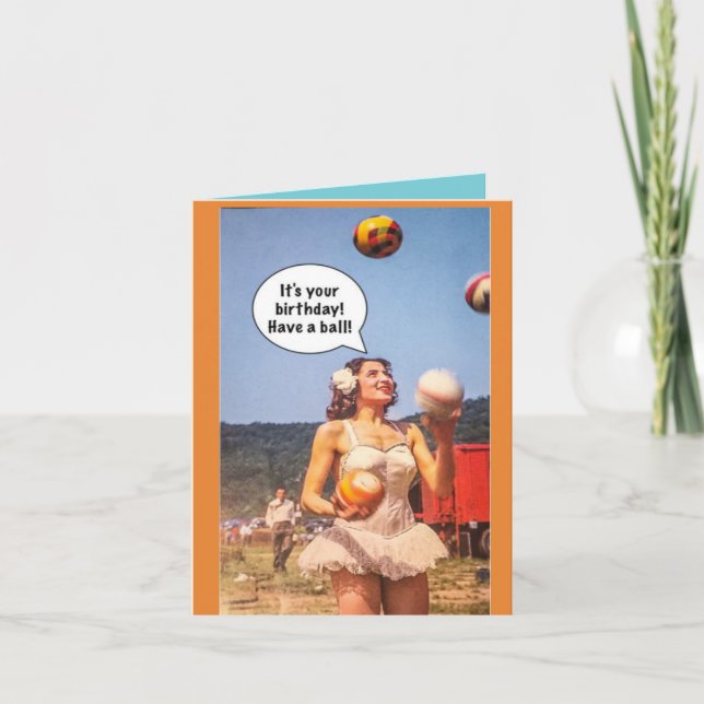Det är din födelsedag. Ha en boll. Kort (Framsida)