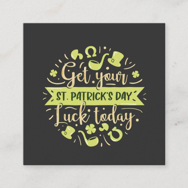 Det är din Lyckans Dag, St. Patrick's Day Essentia Fyrkantigt Visitkort (Framsida)