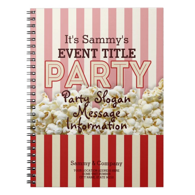 Det är din Personlig Party-försörjning. Anteckningsbok Med Spiral (Framsidan)