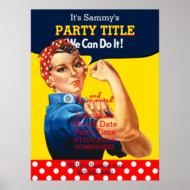 Det är din Rosie Party Poster att anpassa den (Framsidan)