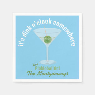 Det är Dink O'Clock någonstans Pickle Martini - Bl Pappersservett