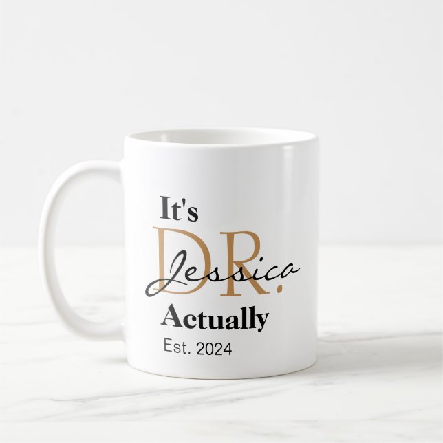 Det är dr. [Anpassat namn] Est. År Kaffemugg (Vänster)