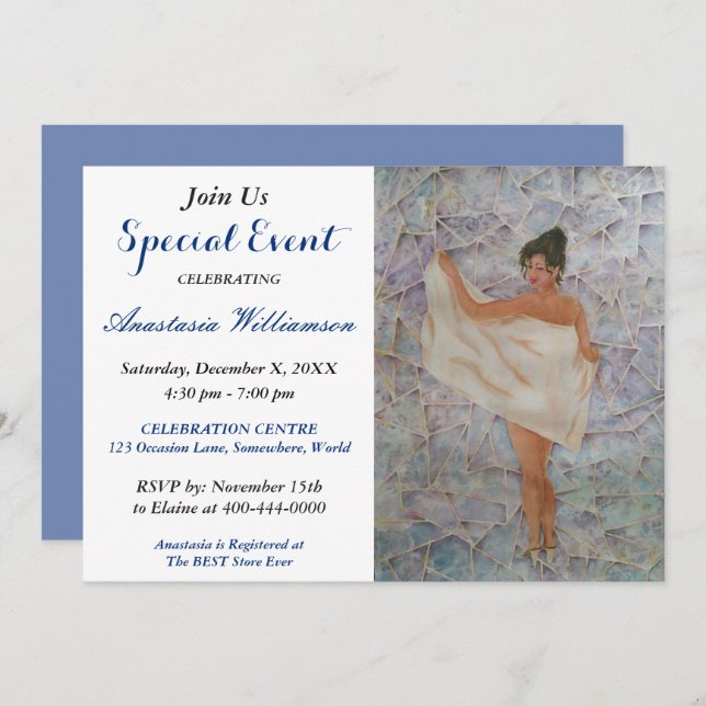 DET ÄR DUSCHTID PARTYINVITATION INBJUDNINGAR (Fram/baksida)