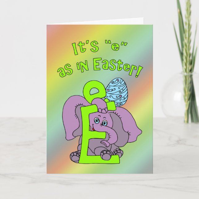 Det är "e" som i påsk, elefant och ägg helgkort (Framsida)