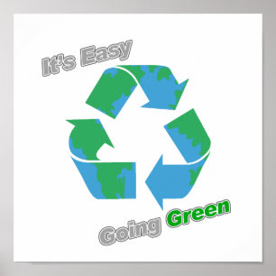 Det är Easy Going Grönt Återvinna Symbol Poster
