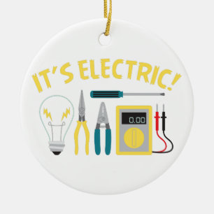 Det är elektriskt julgransprydnad keramik