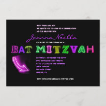 DET är ELEKTRISKT! NEON UNDERTECKNAR bat mitzvah