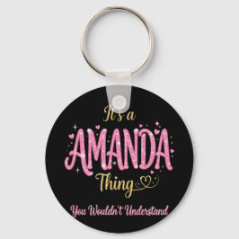Det Är En Amanda Sak Rosa Guld Kvinnor Present Nyckelring