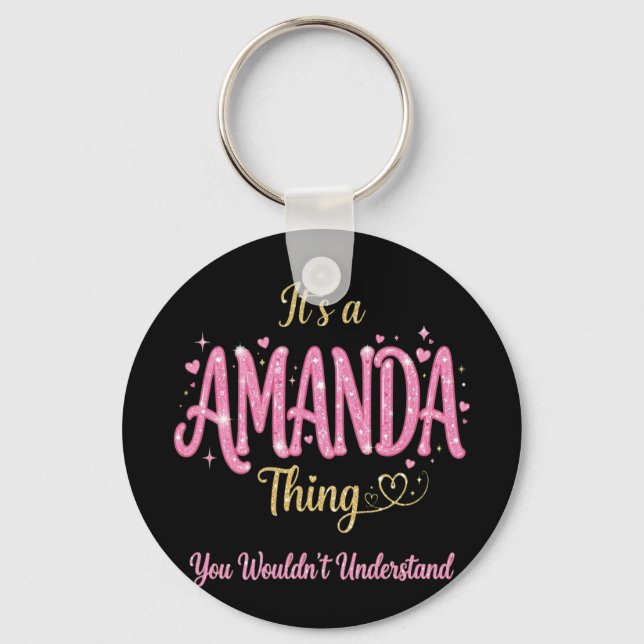Det Är En Amanda Sak Rosa Guld Kvinnor Present Nyckelring (Framsida)
