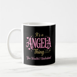 Det är en Angela-grej rosa guld kvinnor present Kaffemugg