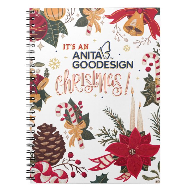 Det är en Anita Goodesign julanteckningsbok! Anteckningsbok Med Spiral (Framsidan)