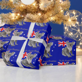 Det är en australiensisk jul med en koala presentpapper