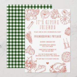 Det är en avslappnad vänlig Friendsgiving-pottluck Inbjudningar