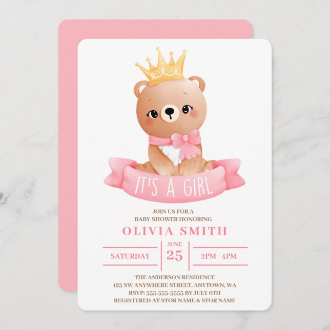 Det är en Baby-burk för daggspapper för daggspappe Inbjudningar (Fram/baksida)