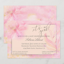 Det är en Baby Shower för Rosa Watercolor Blommigt
