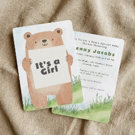 Det är en baby Shower-inbjudan till en flicka. Inbjudningar