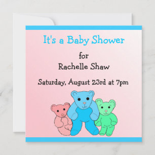 Det är en baby shower rosa och blå inbjudningar