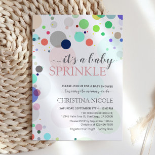 Det är en baby sprinkle babydusch färgstark inbjudningar