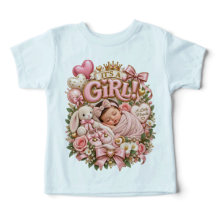 Det är en babyflicka Rosa blomster nyfödd