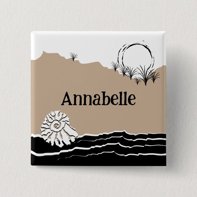 Det är en Beach Födelsedagsfest Namn Knapp (Framsida)