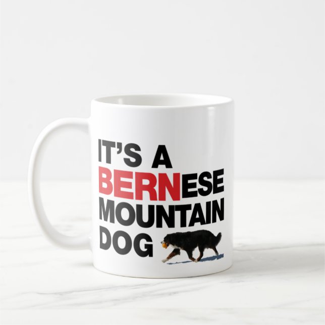 Det är en BERNese Mtn hund, inte en SVART St Kaffemugg (Vänster)