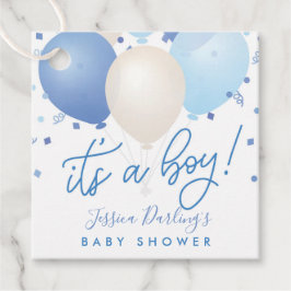 Det är en blå ballonger, babydusch gåvor etiketter