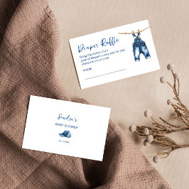 Det är en blå jeans-barndusch-raffel tilläggskort