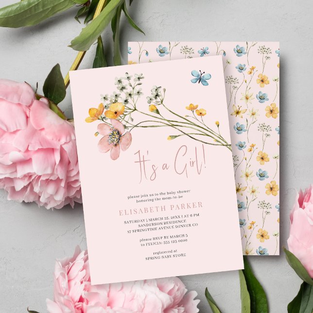 Det är en blommigt-dusch för rosa av  inbjudningar (Skapare uppladdad)