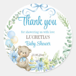 Det är en blommigt, en andningsdusch tack. runt klistermärke