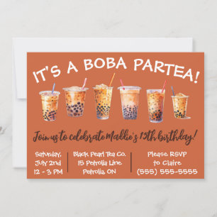 Det är en Boba Partea! Barns Födelsedagsfest Inbjudningar