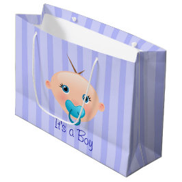 Det är en Boy Baby Ansikte Blue - Large Gift Bag