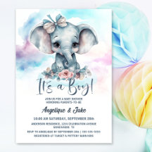 Det är en Boy Baby Elephant Boy Baby Shower