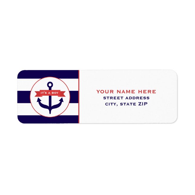 Det är en Boy Blue Anchor & Rand Adressetiketter Returadress Etikett (Framsidan)