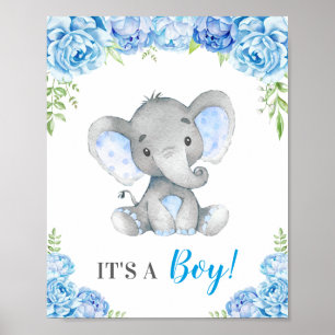 Det är en Boy Blue Elephant Pojke Shower Sprinkle Poster