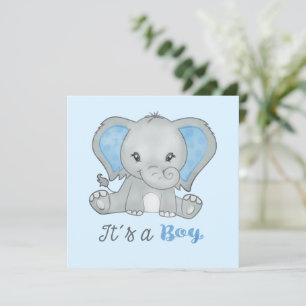 Det är en Boy Blue Photo Boy Elephant Announcement