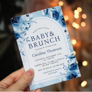 Det är en Boy Blue Ro Baby Shower Brunch. Inbjudningar