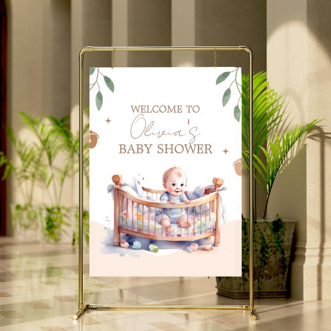 Det är en Boy Boho Bassinet Baby Shower Poster (Skapare uppladdad)