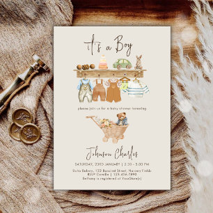 Det är en Boy Boho Nursery Cute Baby Shower Inbjudningar