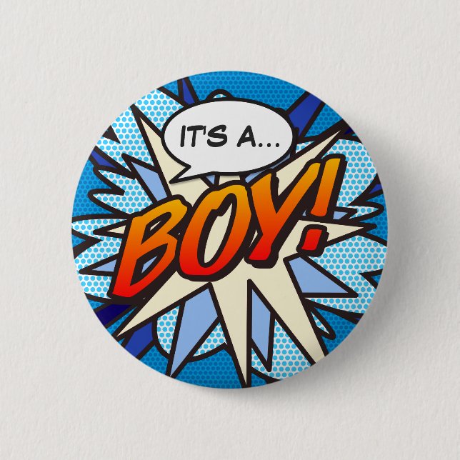 DET ÄR EN BOY Gender Reveal Tecknad Bok PEG Art Knapp (Framsida)