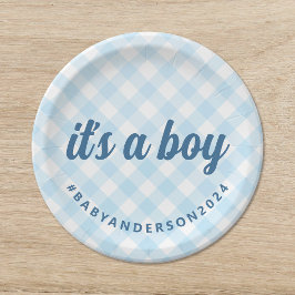 Det är en Boy Gingham Baby Shower