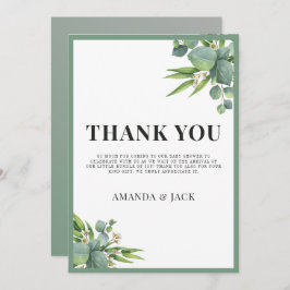 Det är en Boy Handflatan Lövs Blommigt Grönt Baby  Tack Kort