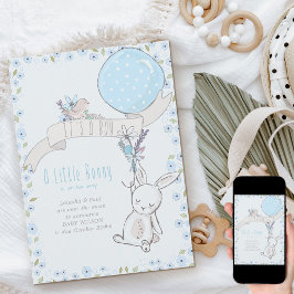 Det är en Boy Little Bunny och Blue Balloon Gravid Meddelande