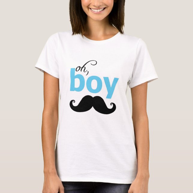 Det är en Boy Mustache Baby Shower Moderskap T Shi T-shirt (Framsida)