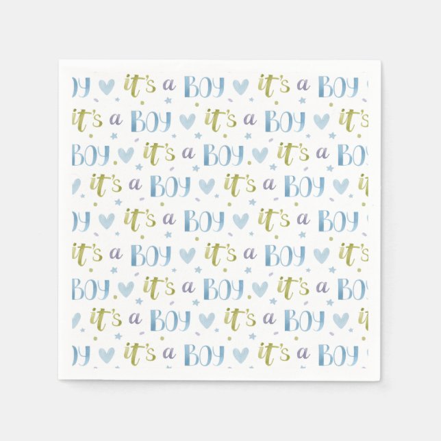Det är en Boy Nyfödd bebis Pappersservett (Framsidan)