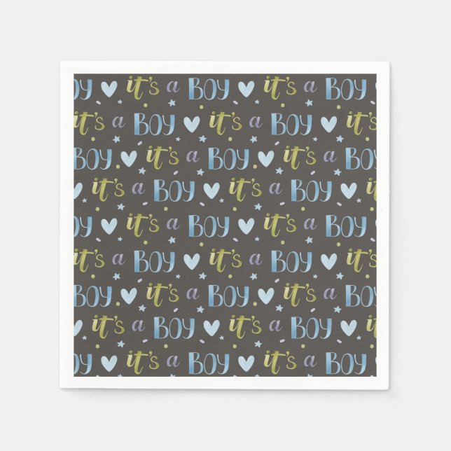 Det är en Boy Nyfödd bebis Pappersservett (Framsidan)