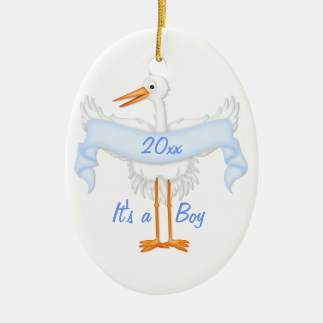 Det är en Boy Photo Ram Stork Ornament (Framsidan)